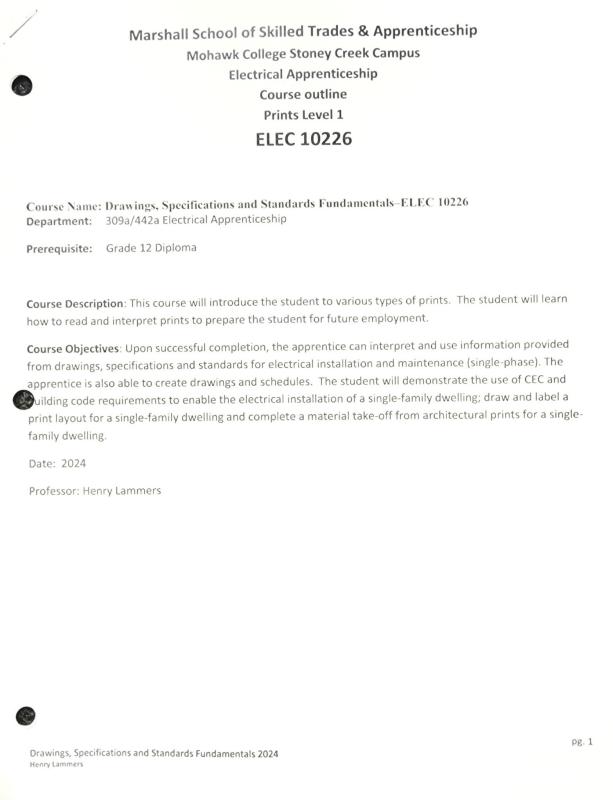 Elec 10226 Drawings Specifications & Standards 1 Manual